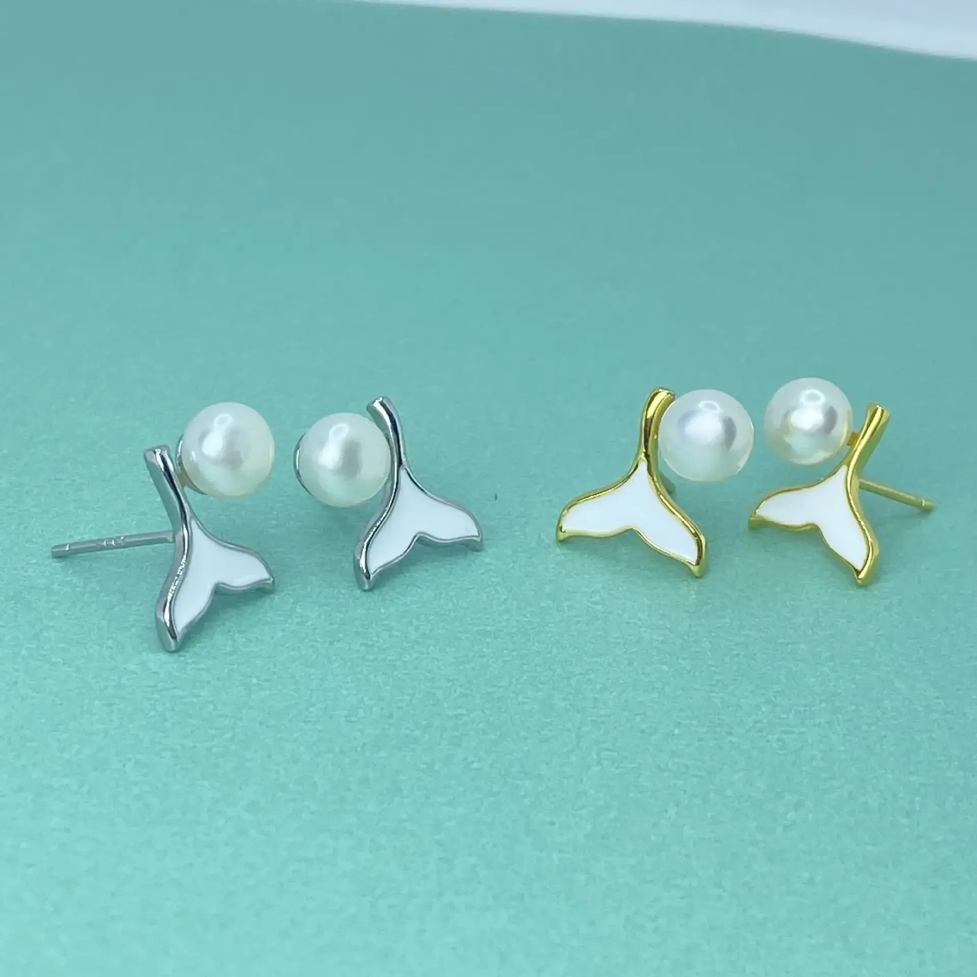 Natural Pearl Fishtail Earrings for Women