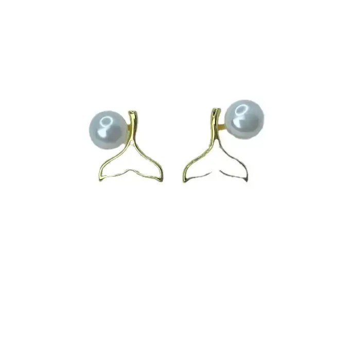 Natural Pearl Fishtail Earrings for Women