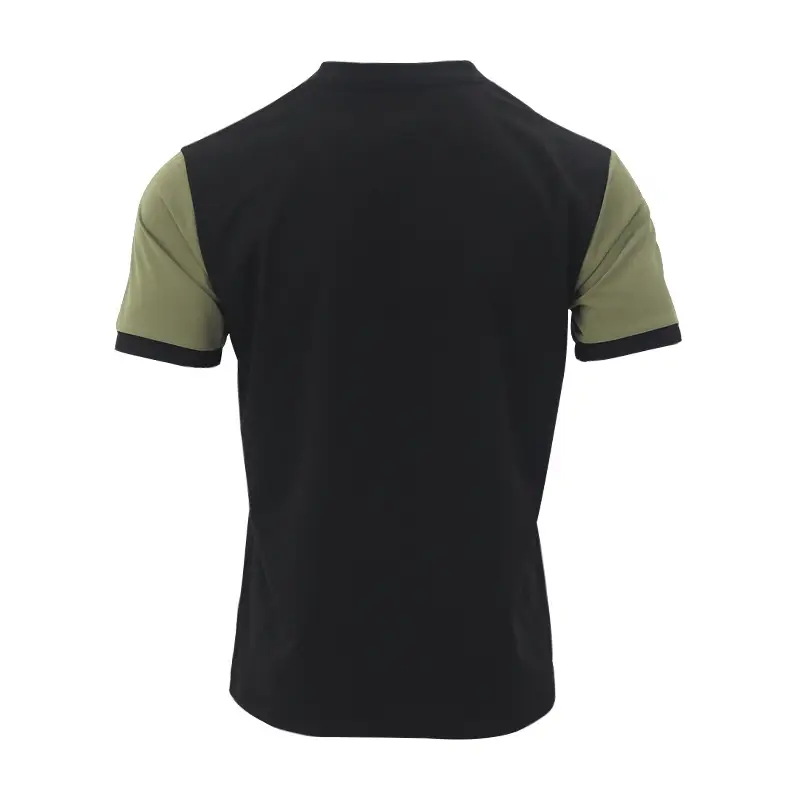 Men Printed Striped Polo Shirt Grey Black Short Sleeve — feature 19