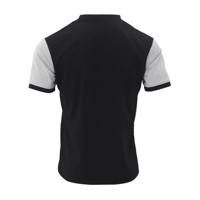 Men Printed Striped Polo Shirt Grey Black Short Sleeve — feature 20