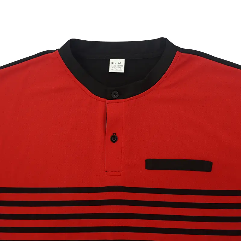 Men Printed Striped Polo Shirt Grey Black Short Sleeve — feature 24