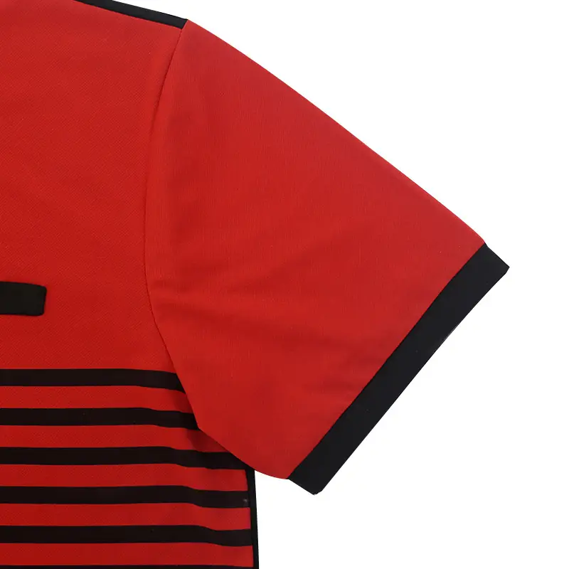 Men Printed Striped Polo Shirt Grey Black Short Sleeve — feature 31