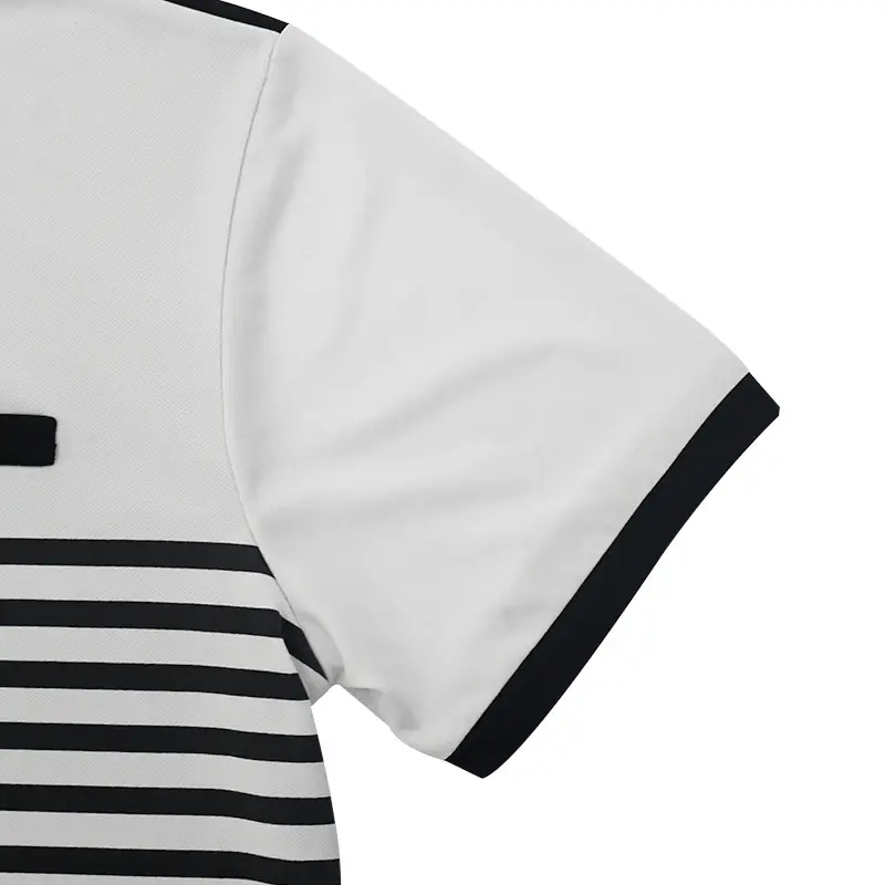 Men Printed Striped Polo Shirt Grey Black Short Sleeve — feature 33