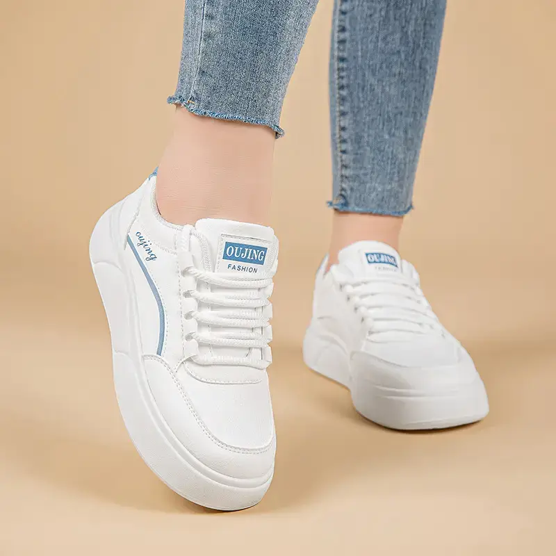 Women's White Thick Sole Casual Sneakers 2025 - Image 6