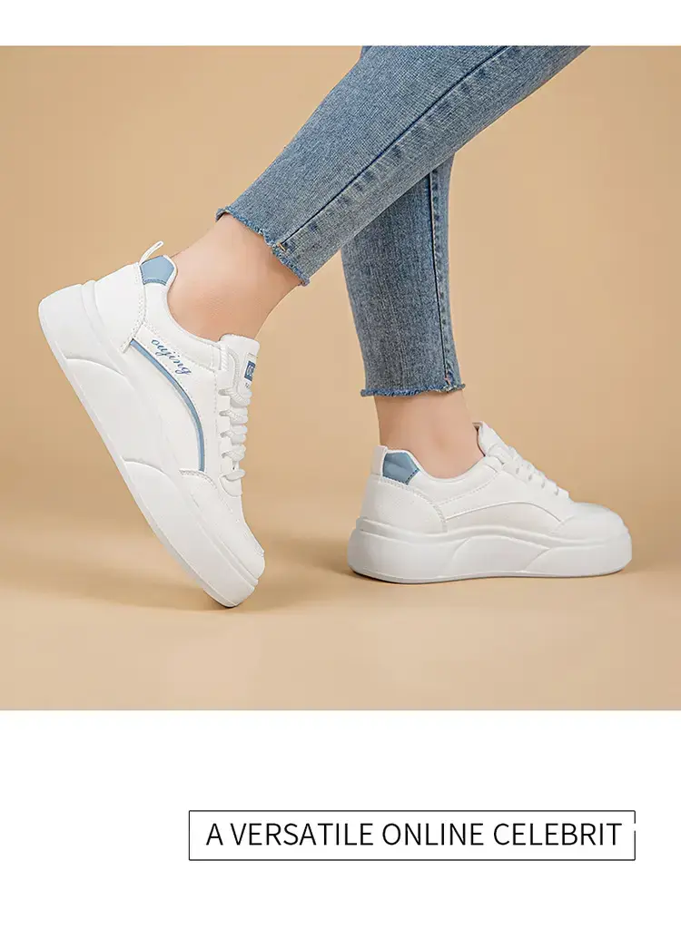 Women's White Thick Sole Casual Sneakers 2025 — feature 13