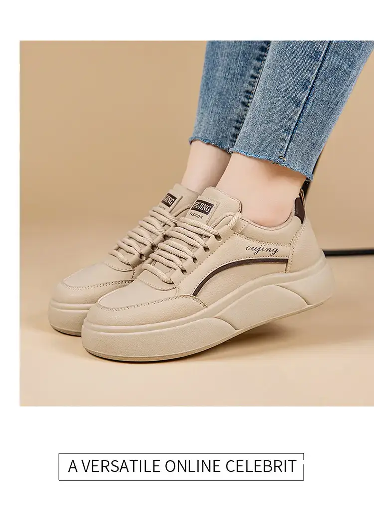 Women's White Thick Sole Casual Sneakers 2025 — feature 15