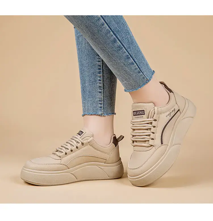 Women's White Thick Sole Casual Sneakers 2025 — feature 16