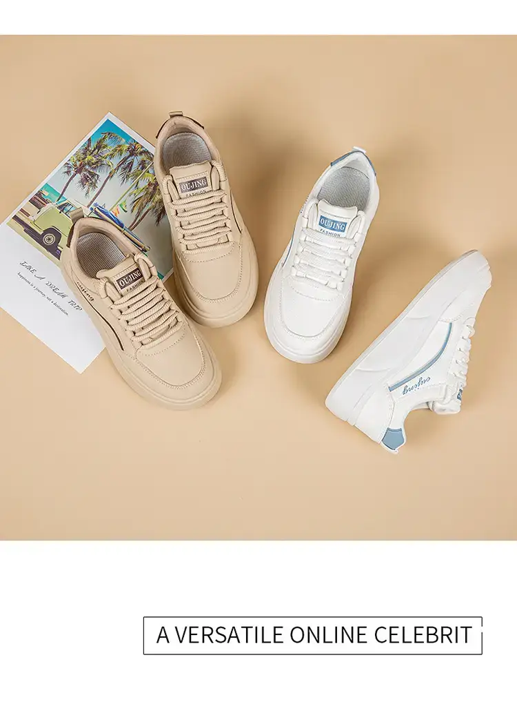 Women's White Thick Sole Casual Sneakers 2025 — feature 19
