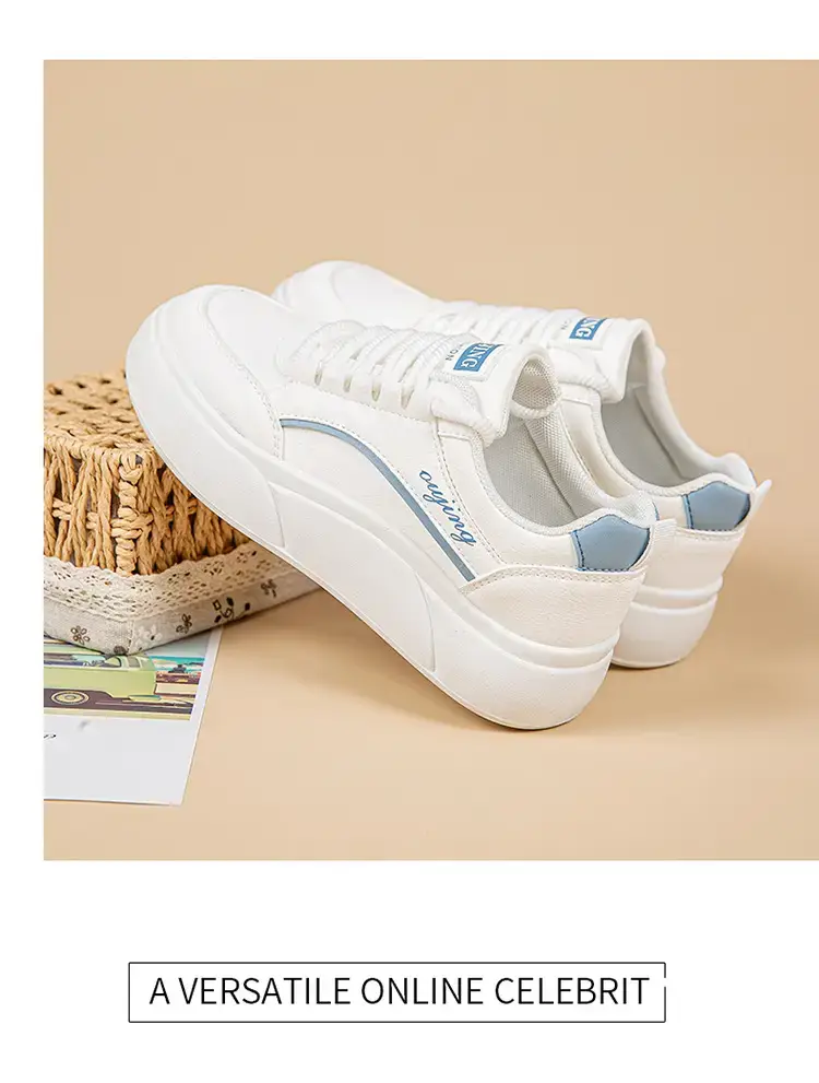 Women's White Thick Sole Casual Sneakers 2025 — feature 21