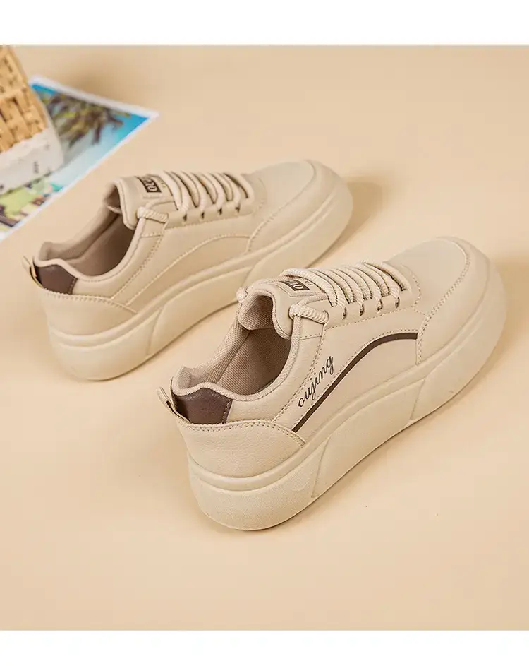Women's White Thick Sole Casual Sneakers 2025 — feature 26
