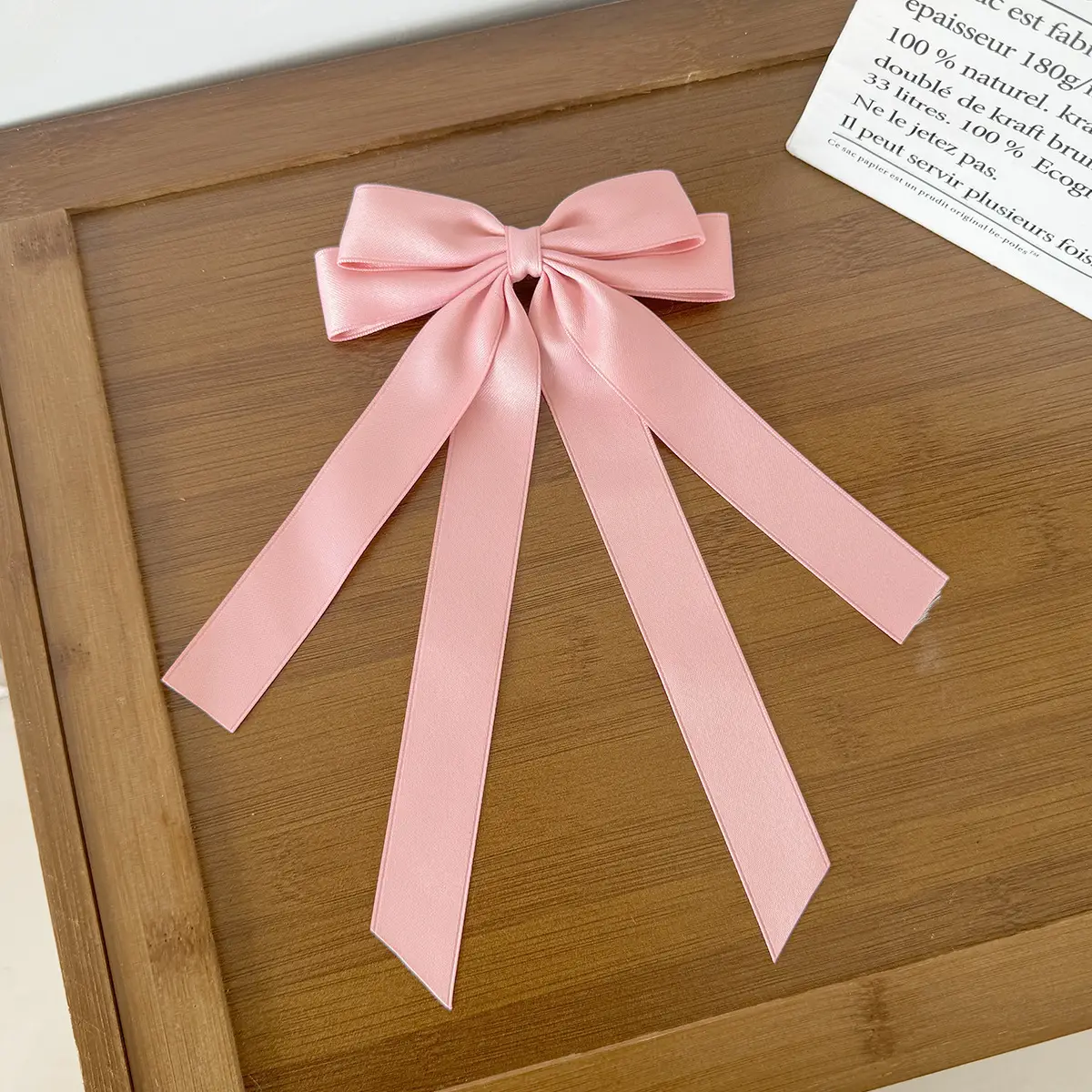 Sweet Girl Bow Ribbon Hairpin White High-end Hair Accessory — feature 15