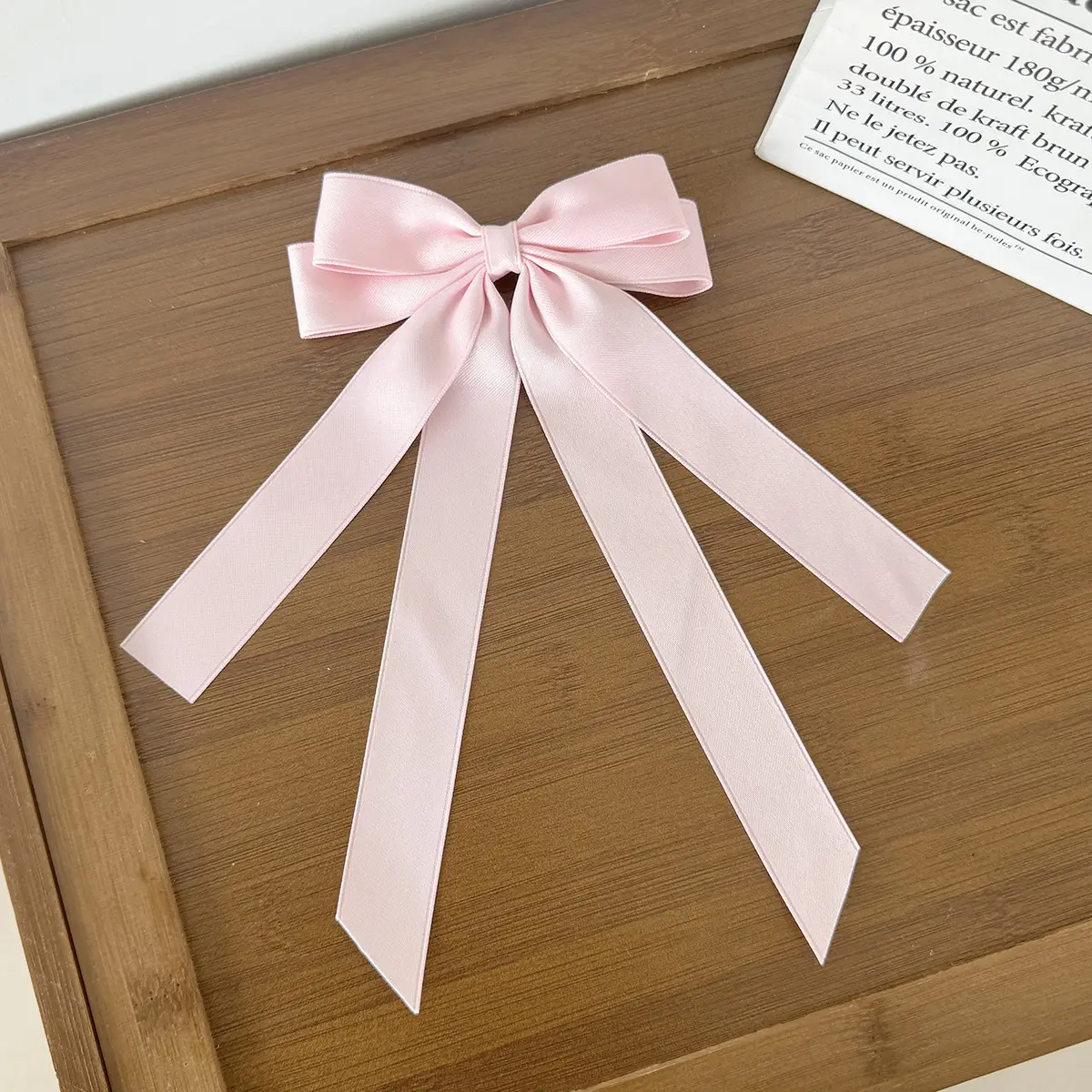 Sweet Girl Bow Ribbon Hairpin White High-end Hair Accessory — feature 16