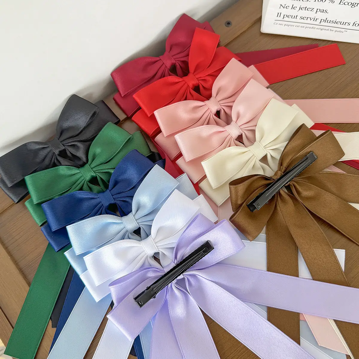 Sweet Girl Bow Ribbon Hairpin White High-end Hair Accessory — feature 7