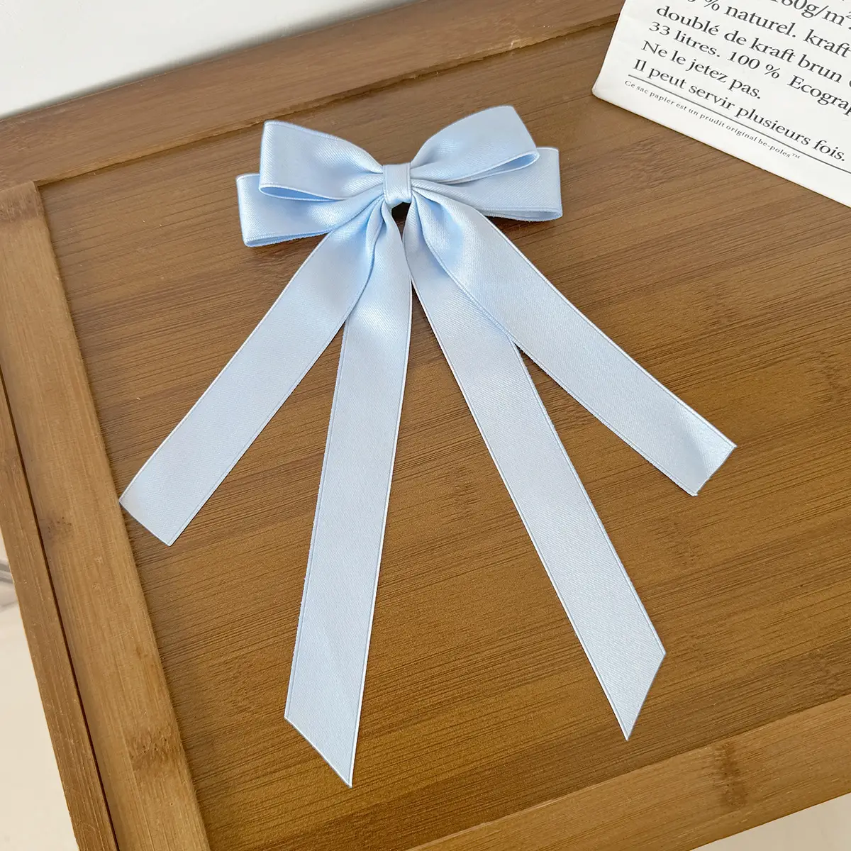 Sweet Girl Bow Ribbon Hairpin White High-end Hair Accessory — feature 9