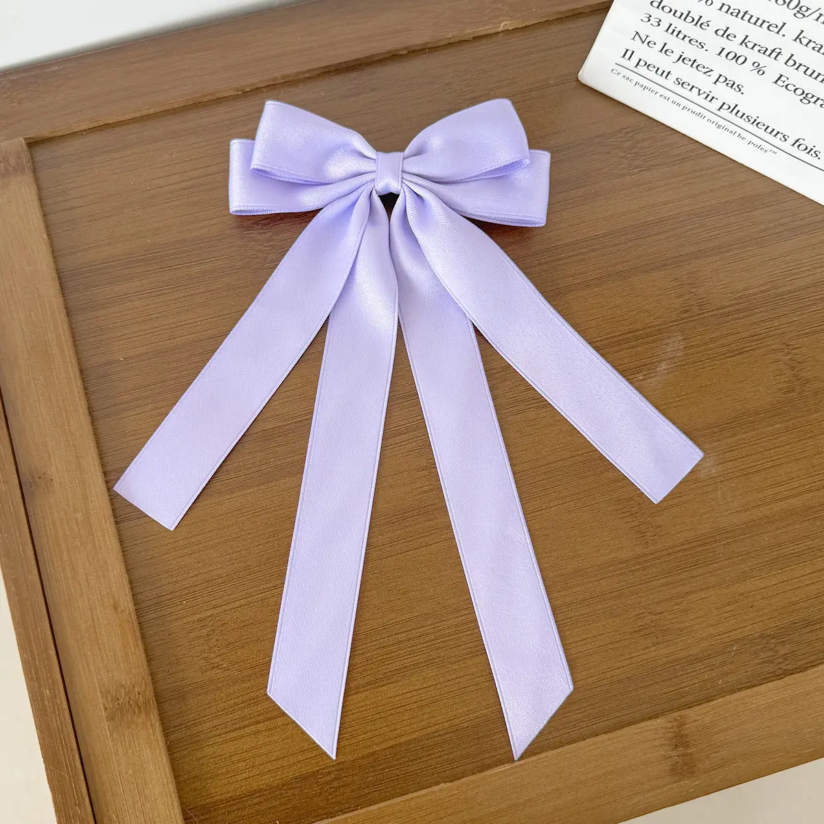 Sweet Girl Bow Ribbon Hairpin White High-end Hair Accessory - Image 10