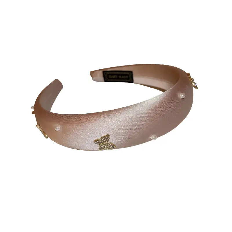 Diamond Pearl Butterfly Sponge Hair Band Pink White Black - Image 9
