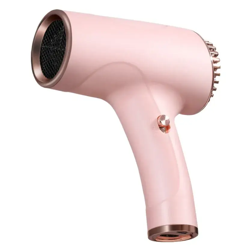 Pink Rechargeable Hair Dryer with Negative Ion Technology