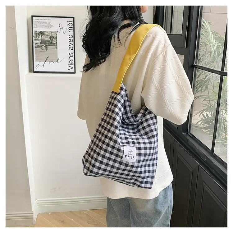 Blue Checkered Shoulder Bag for Women Spring 2024 — feature 10