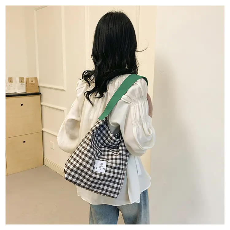 Blue Checkered Shoulder Bag for Women Spring 2024 — feature 16