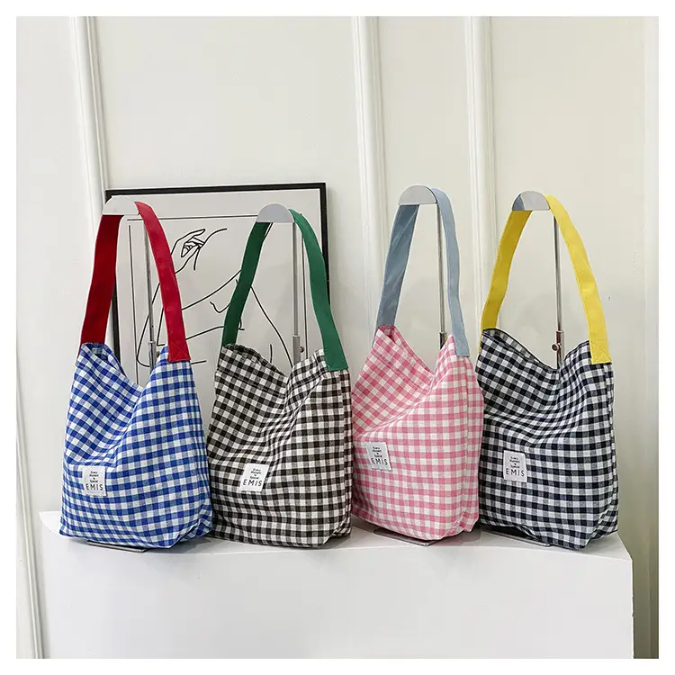Blue Checkered Shoulder Bag for Women Spring 2024 — feature 19