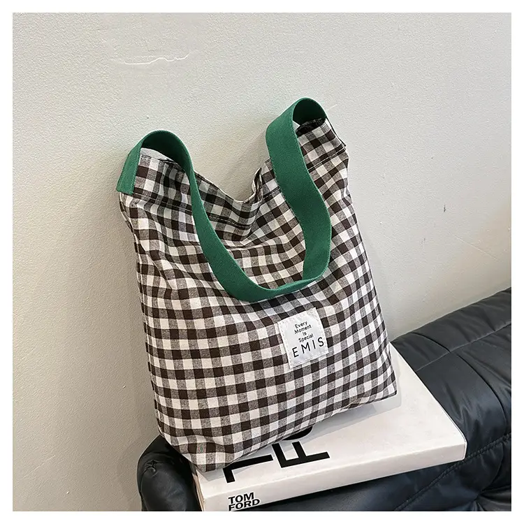 Blue Checkered Shoulder Bag for Women Spring 2024 — feature 20