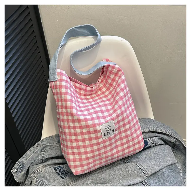 Blue Checkered Shoulder Bag for Women Spring 2024 — feature 22