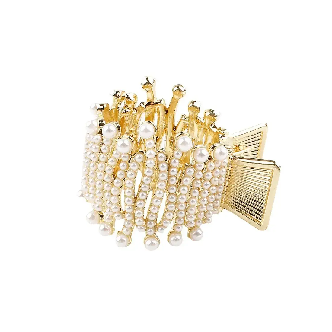 Black Pearl Semi-High Horse Hairpin Clip for Women - Image 10