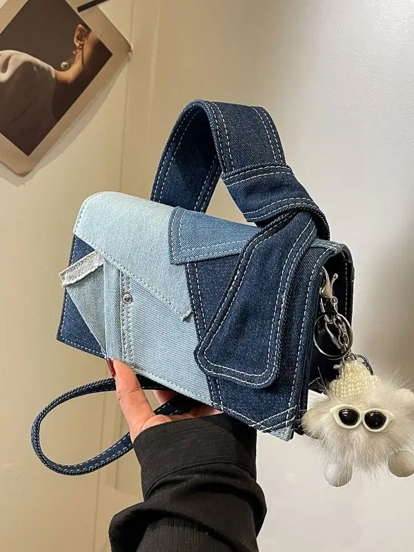 Women Denim Crossbody Bag Blue 2024 New - Image 4
