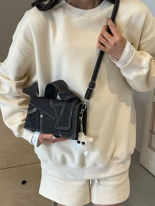 Women Denim Crossbody Bag Blue 2024 New - Image 5