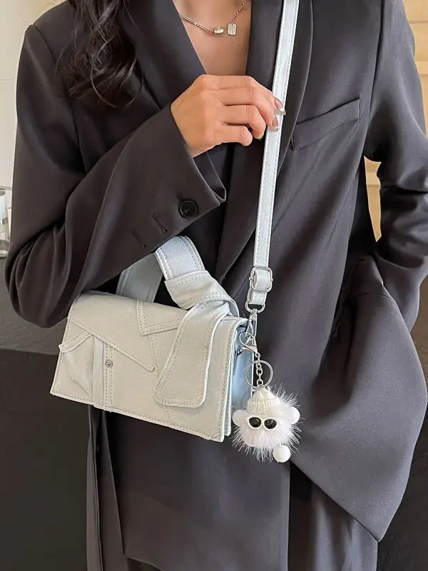 Women Denim Crossbody Bag Blue 2024 New - Image 6