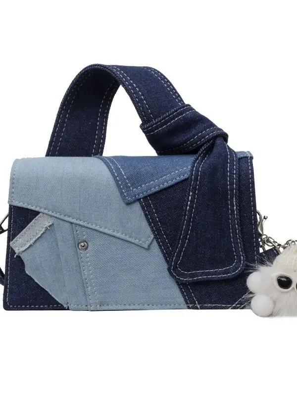 Women Denim Crossbody Bag Blue 2024 New - Image 8