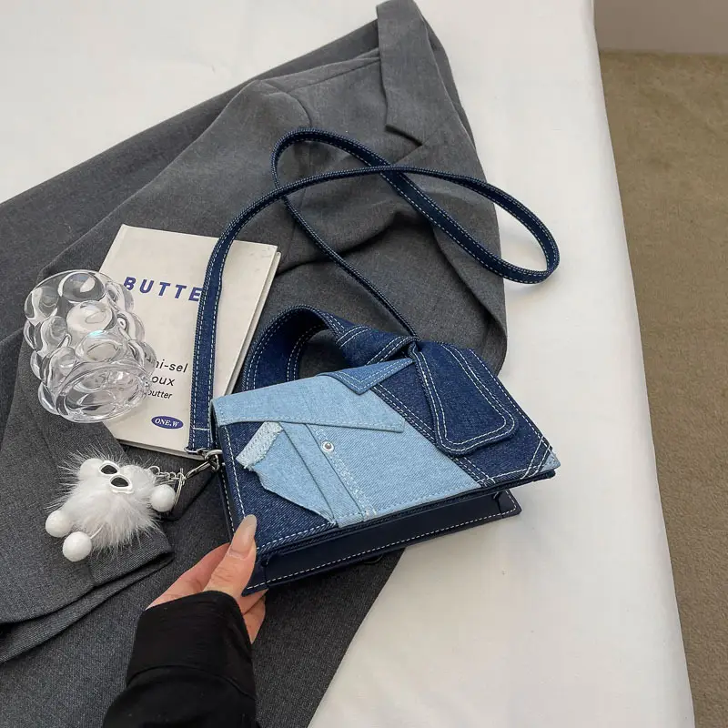 Women Denim Crossbody Bag Blue 2024 New - Image 2