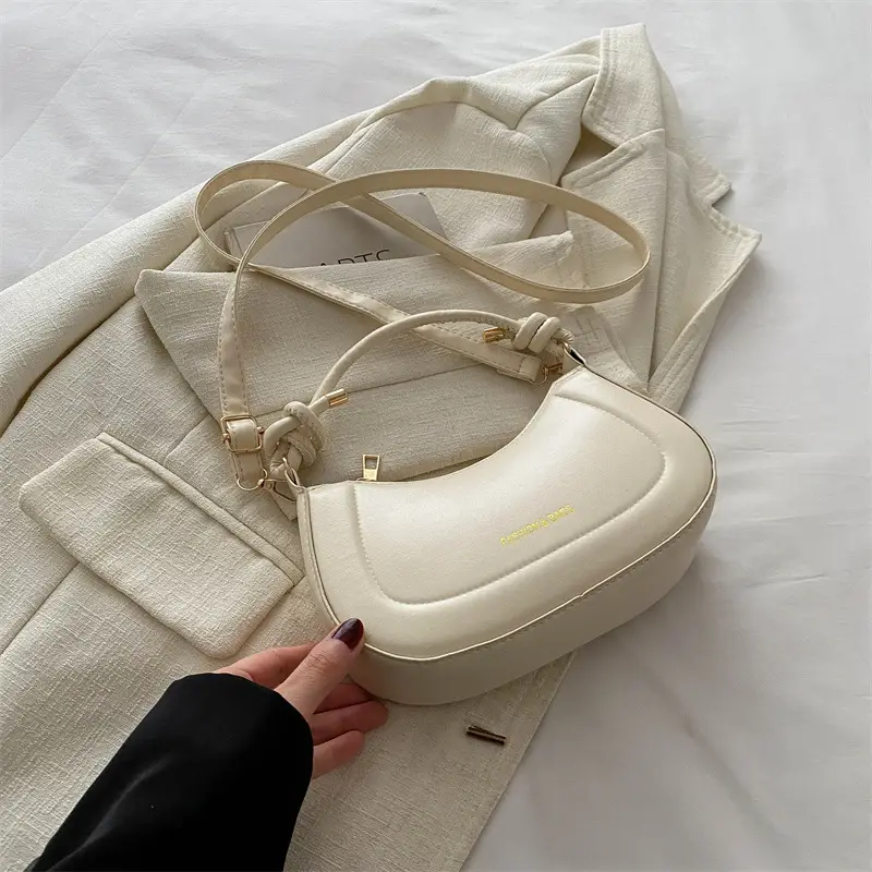 Women's Cream Shoulder Crossbody Bag 2024 Spring - Image 2