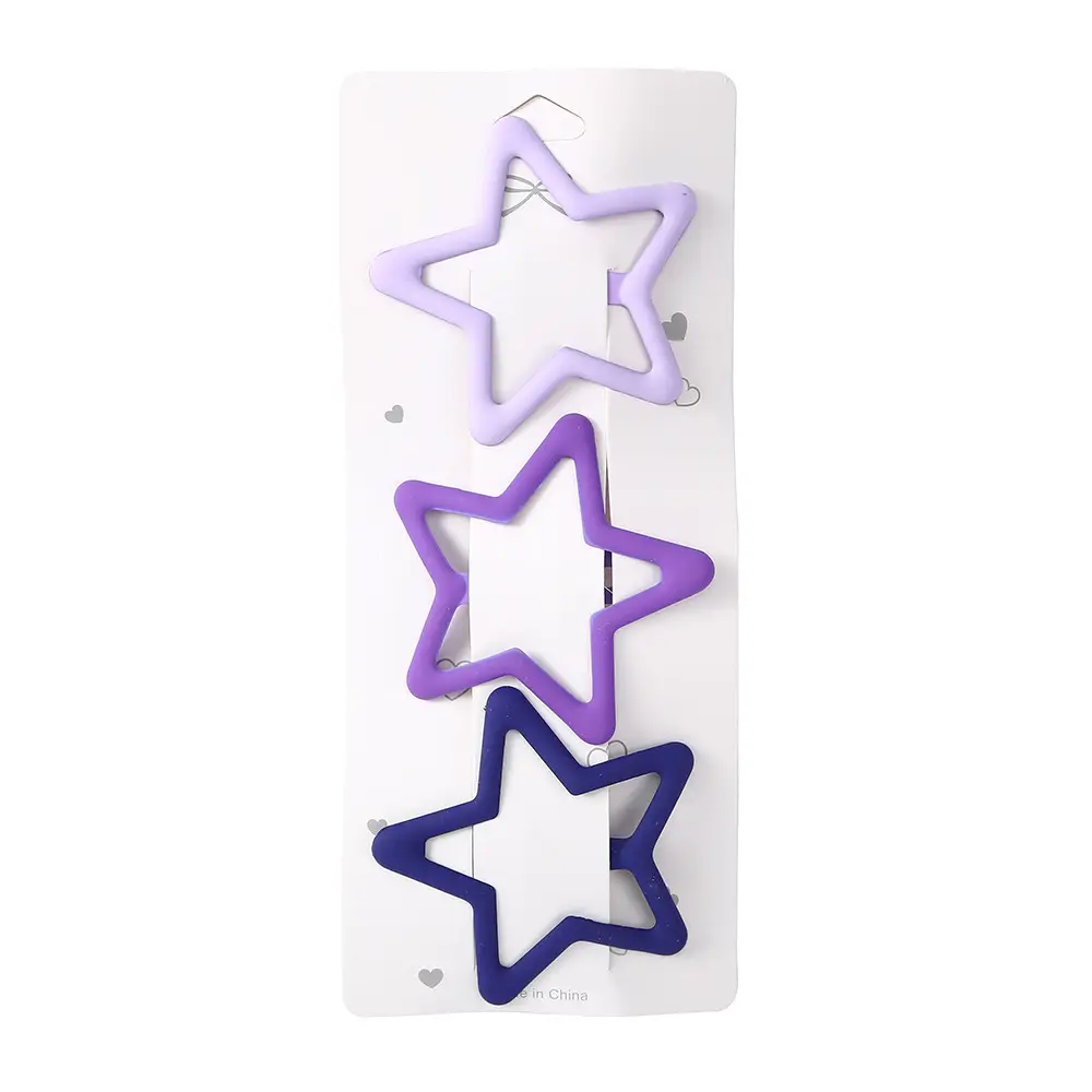 5-Point Star Hair Clip for Girls Women Matte Black - Image 11