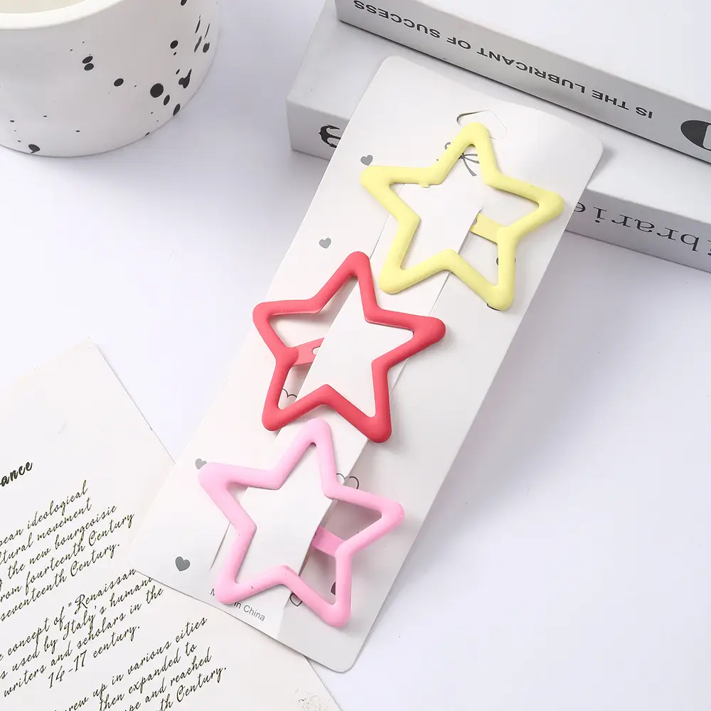 5-Point Star Hair Clip for Girls Women Matte Black — feature 9