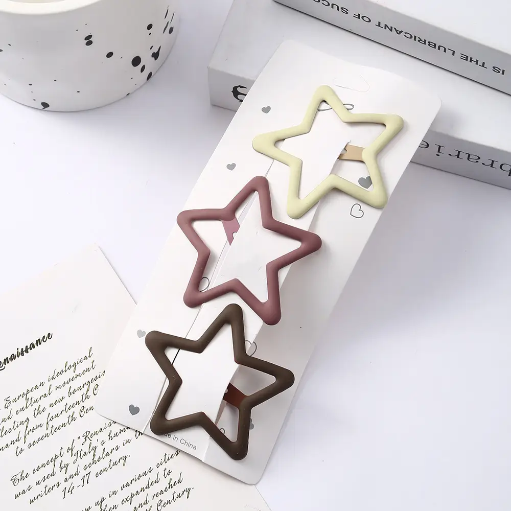 5-Point Star Hair Clip for Girls Women Matte Black - Image 7