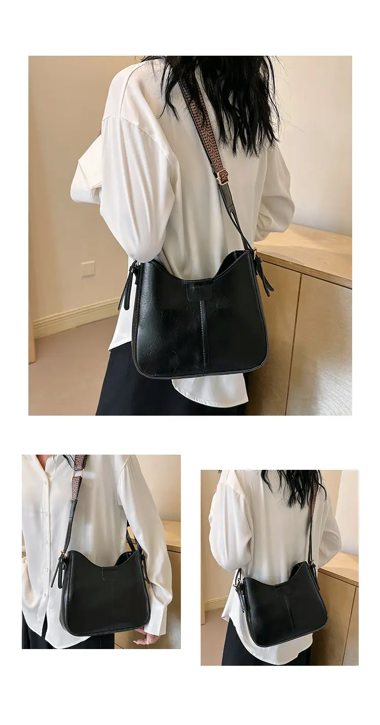 Vintage Maillard Black Leather Shoulder Bag 2024 β feature 28