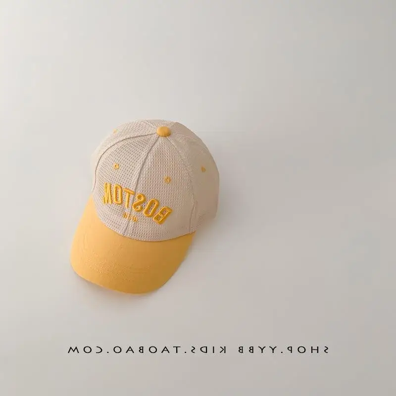 Kids Mesh Sunhat Cap Beige with "SHOYBOG" Print - Image 3