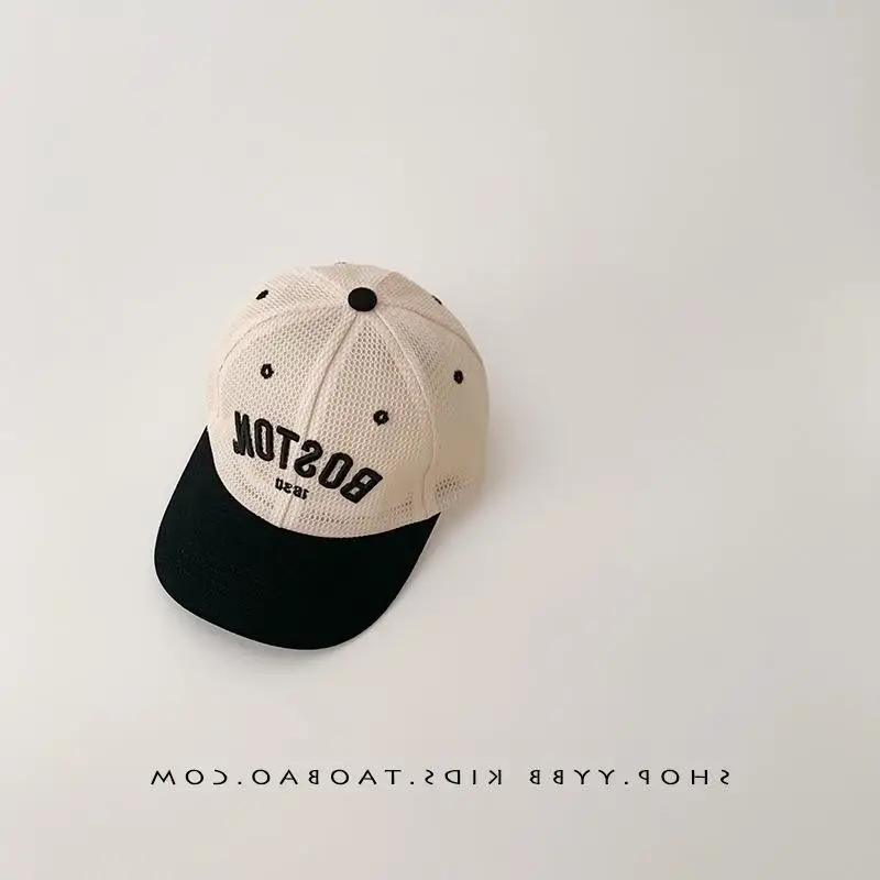 Kids Mesh Sunhat Cap Beige with "SHOYBOG" Print - Image 5