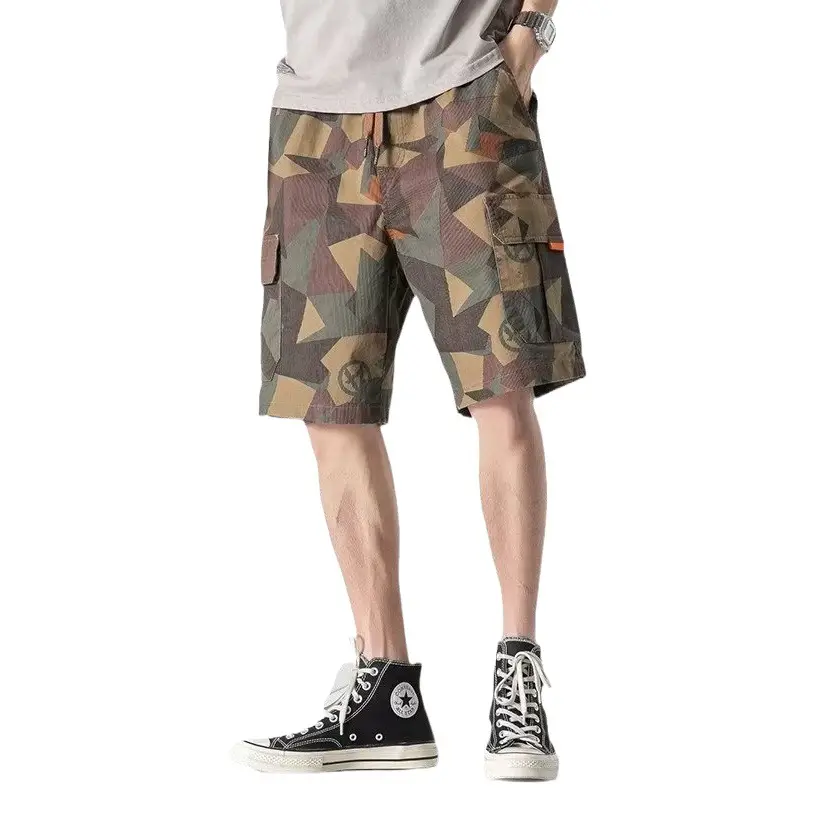 Men Camouflage Shorts Mid-Length Loose Fit Summer Wear