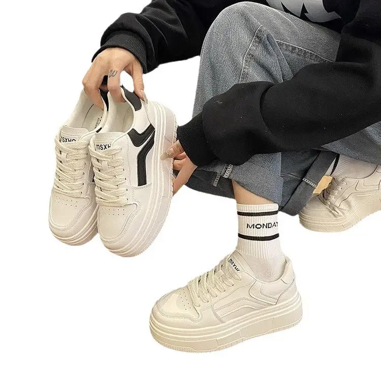 White Shoes Women's 2024 Spring New Korean Style Student All-match Platform Platform Height Increasing Fashion Internet Celebrant Casual Sneakers - Image 7