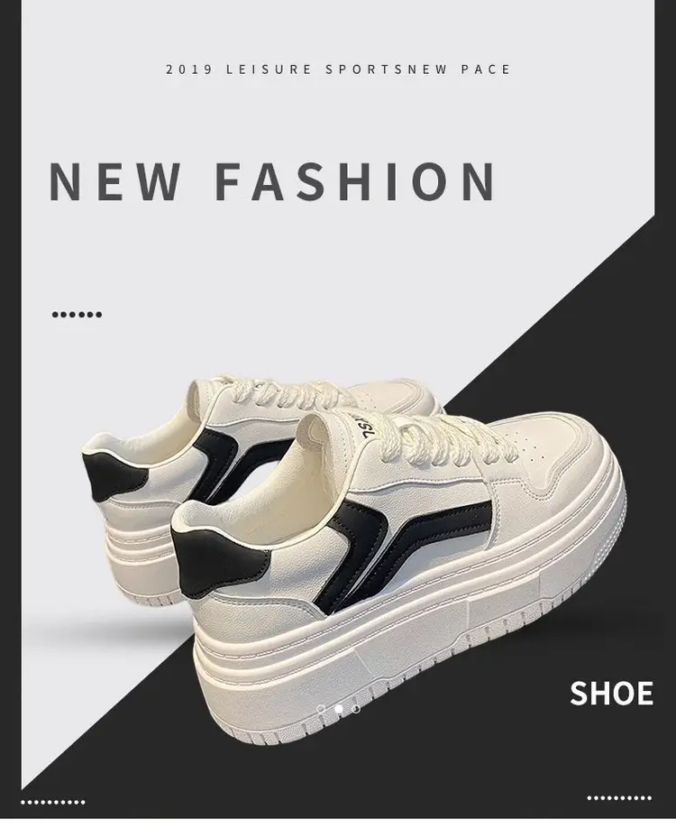 White Shoes Women's 2024 Spring New Korean Style Student All-match Platform Platform Height Increasing Fashion Internet Celebrant Casual Sneakers — feature 4