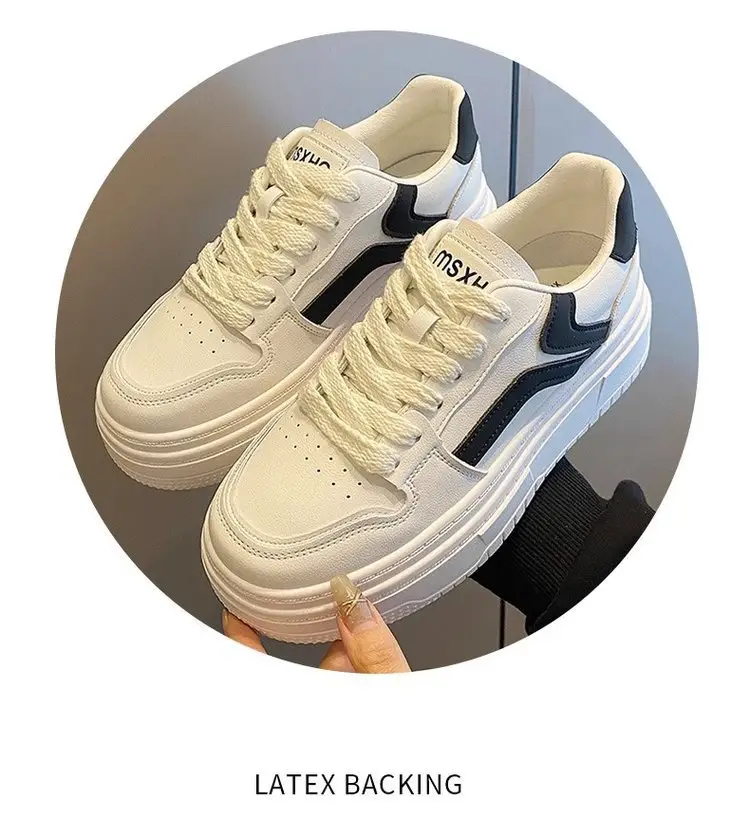 White Shoes Women's 2024 Spring New Korean Style Student All-match Platform Platform Height Increasing Fashion Internet Celebrant Casual Sneakers — feature 8