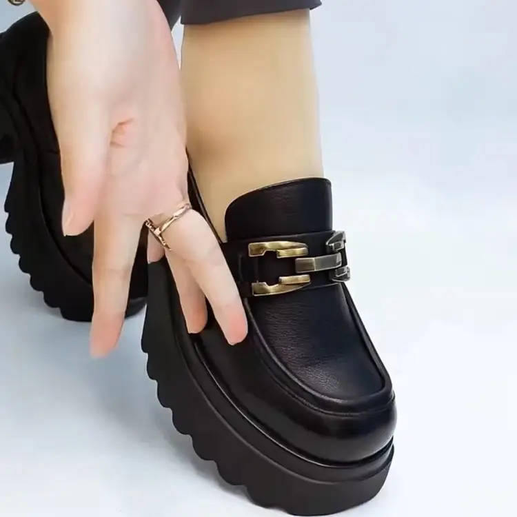 British Work Small Leather Shoes Women's 2024 Spring New Thick Sole Soft Leather Loafers Single-layer Shoes