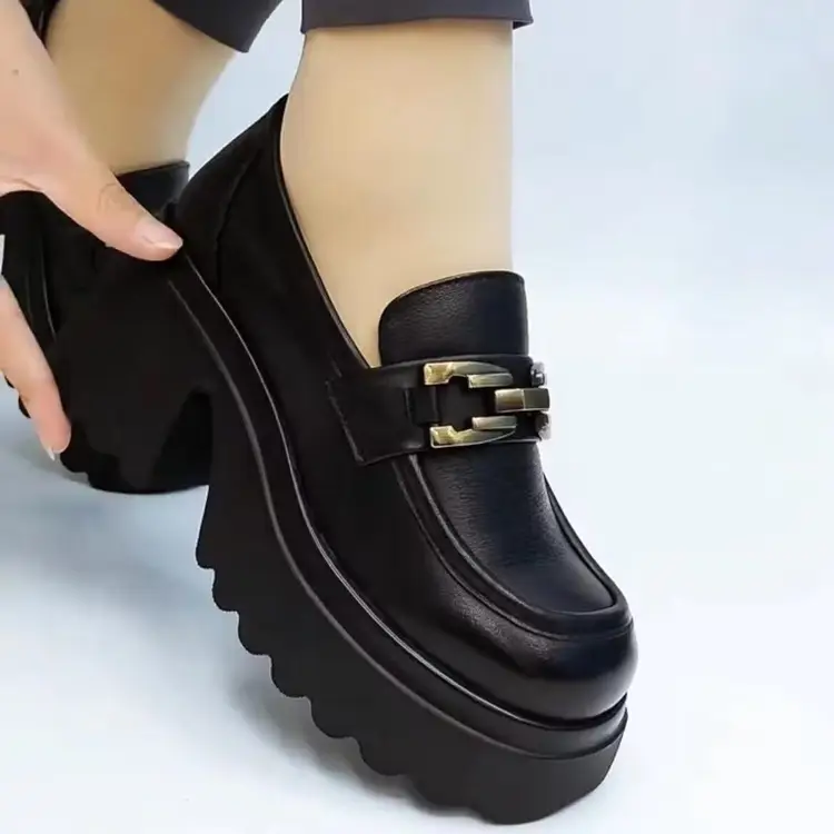 British Work Small Leather Shoes Women's 2024 Spring New Thick Sole Soft Leather Loafers Single-layer Shoes — feature 4