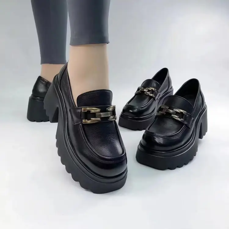 British Work Small Leather Shoes Women's 2024 Spring New Thick Sole Soft Leather Loafers Single-layer Shoes — feature 7