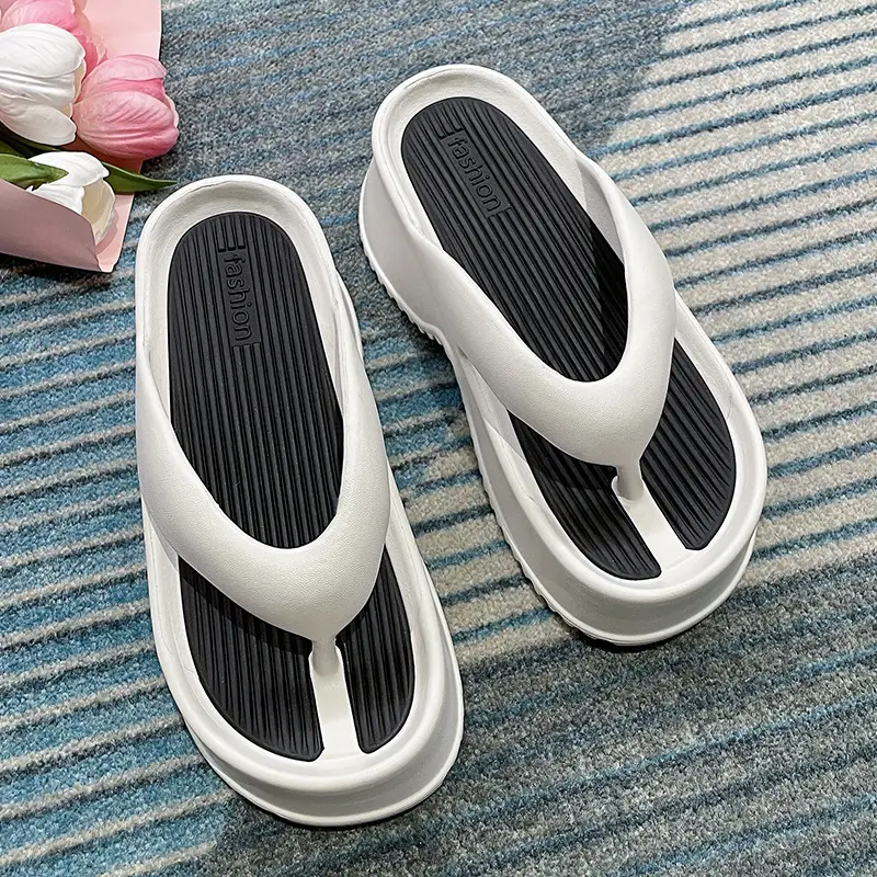 Pink Thick Bottom Flip Flops Summer 2024 Non-Slip EVA - Image 6