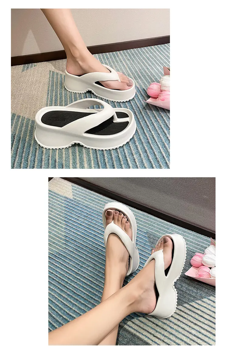 Pink Thick Bottom Flip Flops Summer 2024 Non-Slip EVA â feature 14
