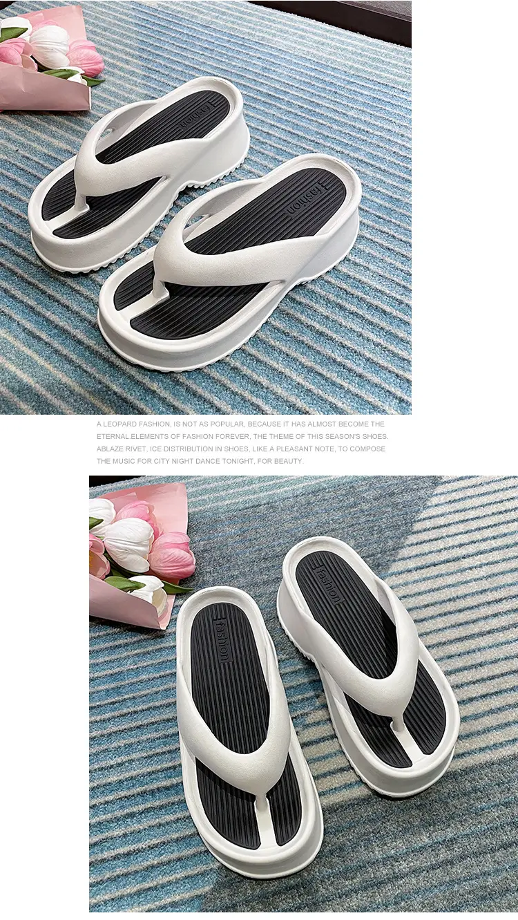 Pink Thick Bottom Flip Flops Summer 2024 Non-Slip EVA â feature 19