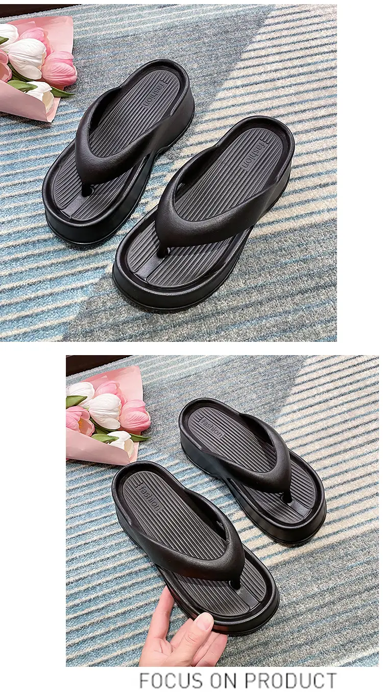 Pink Thick Bottom Flip Flops Summer 2024 Non-Slip EVA â feature 20